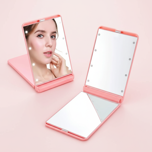 Portable Folding Makeup Mirror with led Lights