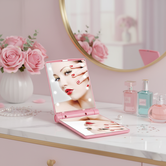 Portable Folding Makeup Mirror with led Lights